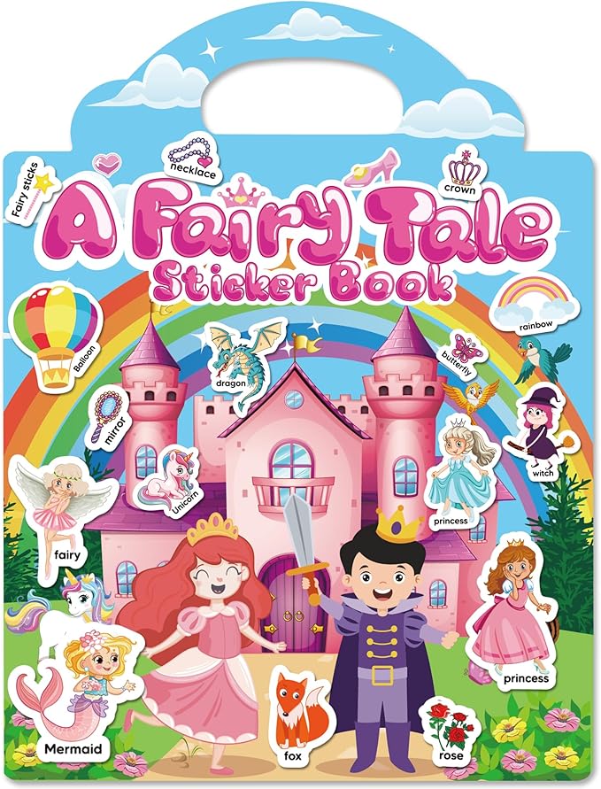 Reusable Sticker Book for Toddlers 2-4 Years, Stickers for Kids, Toddler Craft Activities, Toddler Travel Toys Ages 2+ Boy Girl Birthday Gifts