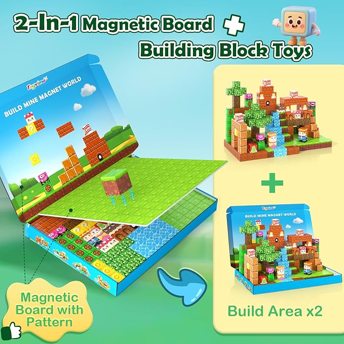 150 PCS Magnetic Blocks: Magnet Toys for Kids Ages 3+, STEM Sensory Building Cubes for Toddlers, Magnetic Tiles for 3-12 Boys & Girls Years Old, Stacking Game Toy for Travel Birthday Gifts