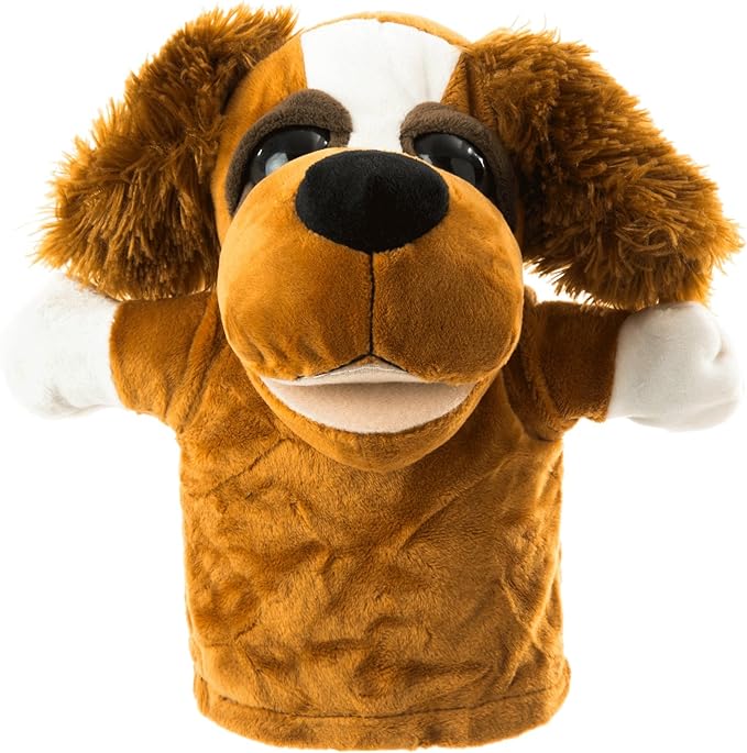 Animal Hand Puppets Set for Kids & Adults - 12.5" Premium Quality Soft Plush Toys with Movable Mouths - Perfect for Storytelling, Teaching, Preschool, Role-Play - Durable, Vibrant, Educational Puppets