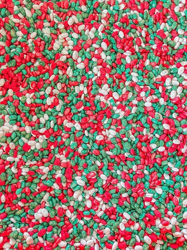 Colorful Sensory Bin Filler Themed and Seasonal Beans (Christmas, 4 Cups)