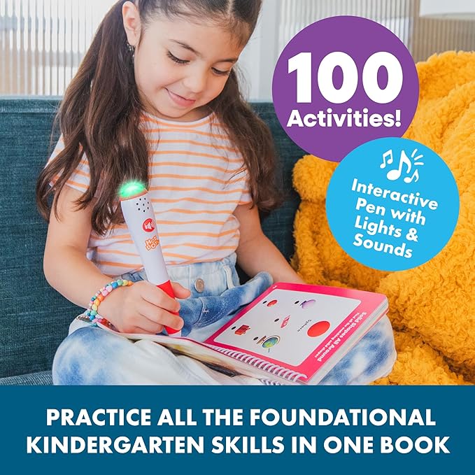 Educational Insights Hot Dots Kindergarten Essentials: Reading & Math Workbook - Kindergarten Workbooks with Interactive Pen, Homeschool Learning Books, Build Reading Fluency and Math Skills, Ages 5+