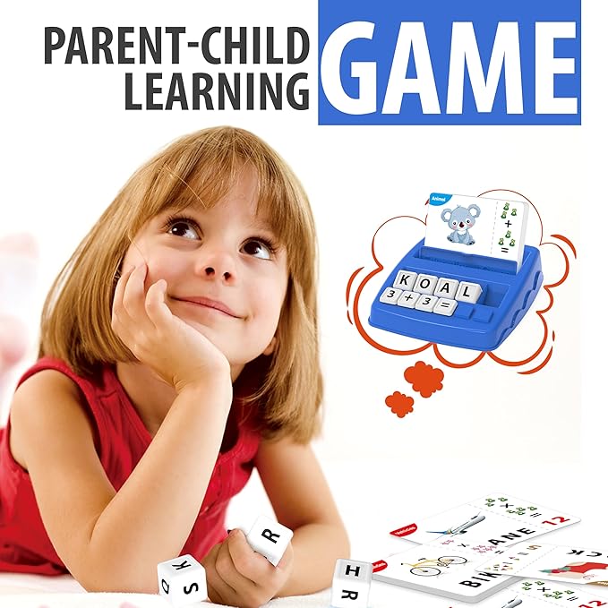 Matching Letter Games,Learning Educational Toys 2 in 1, Numerical Equality Games,Alphabet Spelling Reading Flash Cards,Early Education Gift Toys for 3,4,5,6,7 Year Olds (Navy Blue)