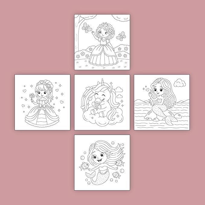 ArtPops Coloring Boxes – Pop-Up Pre-Printed Coloring Box Set – DIY Wall Art Kit for Kids – Eco-Friendly, Easy to Hang, No Frame Needed – 5-Pack, Magical Fantasies