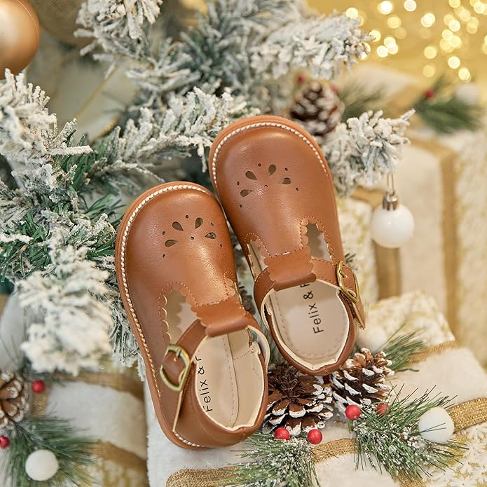 Felix & Flora Toddler Little Girl Mary Jane Dress Shoes - Ballet Flats for Girl Party School Shoes