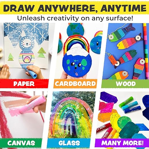 Kwik Stix Solid Tempera Paint Sticks, 96 Colors, Washable Paint Sticks for Kids, Super Quick Drying, Non-Toxic, Allergen Free, Assorted Pack of Classic Colors, Ideal for Kids and Toddlers