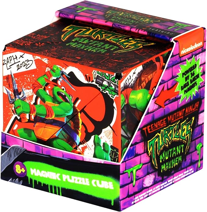 SHASHIBO Teenage Mutant Ninja Turtles Shape Shifting Box - STEM Magnetic Fidget Cube That Transforms Into Over 70 Shapes, Download Fun in Motion Toys Mobile App (Raphael)
