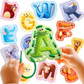 Dotimo Lacing Cards - 26PCS Double - Sided Uppercase Sewing Cards, 26 Animal Alphabet Games, for Kids Ages 3-5, Preschool Learning & Quiet Time Activities