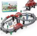 Train Sets for Toddlers, 128 Pcs Trains Toy with Battery Operated & Tracks (Magnetic Connection), Compatible with Thomas, Brio, Christmas Toy Gifts for 3 4 5 6 7 8 Years Old (Forest)