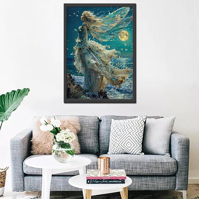 Tucocoo 1000 Piece Jigsaw Puzzles for Adults Sea Goddess Painting Jigsaw Puzzle Abstract Fairy 1000 Pieces Puzzles for Challenging Family Activity Game Ocean Moonlight Art Wall Decor DIY Puzzle Gifts