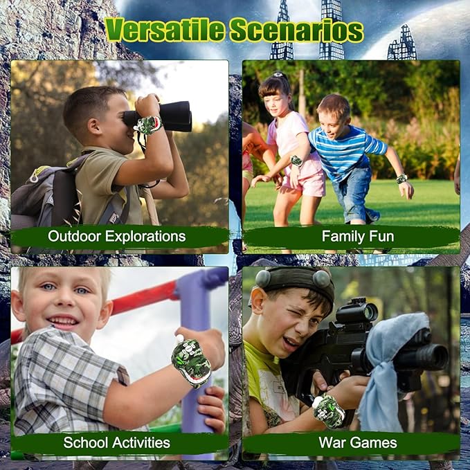 Dinosaur Walkie Talkies for Kids 2 Way Radios Toys for Boys Girls Ages 3-12 Long Range, 3 Channels Outdoor Adventure, Camping, Hiking Gifts Birthday Gifts Christmas Stocking Stuffers