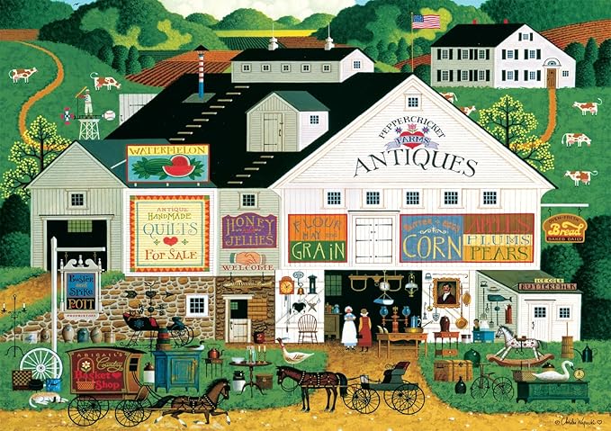 Buffalo Games – Peppercricket Farms - Charles Wysocki - 300 Oversized Piece Jigsaw Puzzle  Large, Oversized Shapes - Great for Adults, Seniors, Family, Kids, Easy to Grip