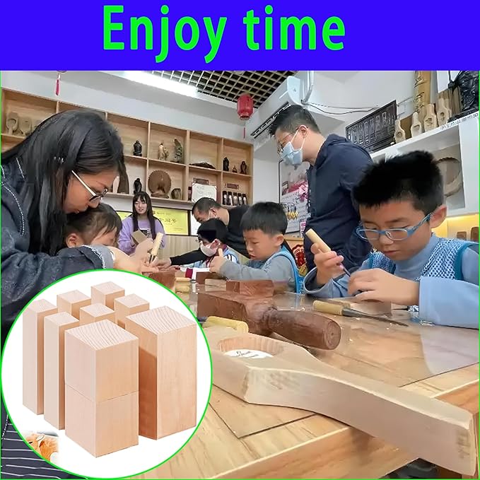 9Pcs Basswood Carving Blocks, 3 Sizes Whittling Wood Basswood Blocks Kit for Wood Carving for Beginners Kids and Adults 6*(1x1x4) in,2*(2x2x2) in,1*(2x2x4) in