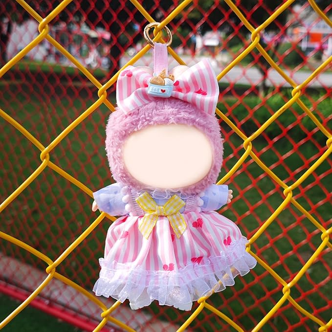 17cm Doll Clothes Set, Cute Girls Doll Outfits Set , 3 PCS Pink Love Princess Dress Outfits Exquisite Accessories