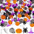 220 Pcs Halloween Vase Filler, Mini Acrylic Pumpkin Ghost Skull Spider Witch Hats Gems for Centerpieces Table Decorations, Halloween Sensory Bin Filler Decor for DIY Crafts