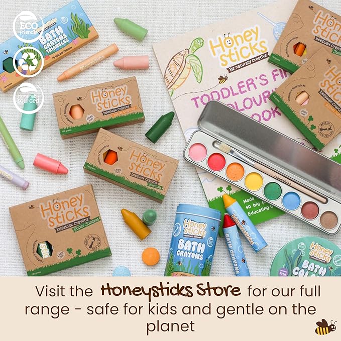 Honeysticks Kids Activity Set - 4 Giant Painting Posters Plus Non-Toxic Watercolor Paint Set with 8 Vibrant Colors and Paintbrush, Educational Painting Kits for Kids, Gifts for Ages 3-5