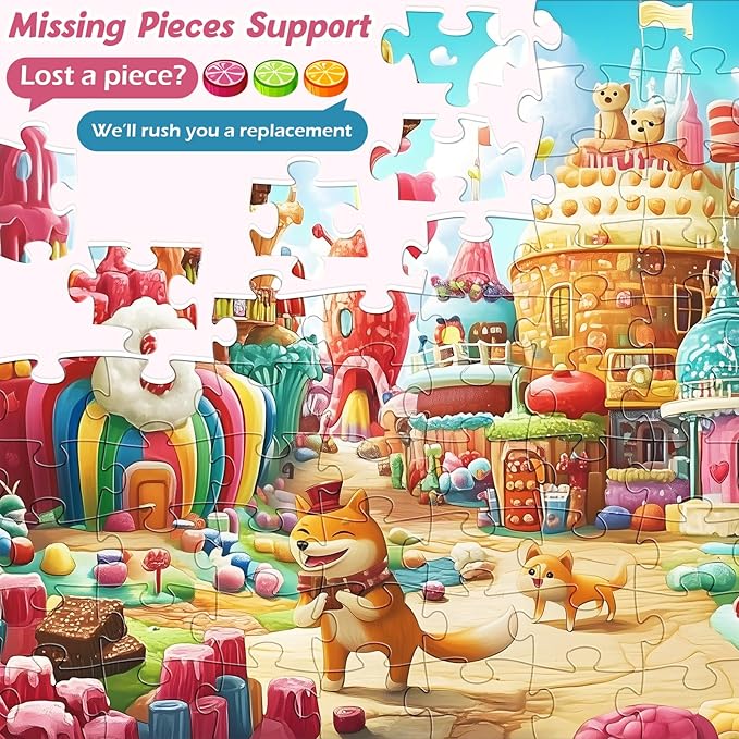 100 Piece Puzzles for Kids Ages 4-8,Kids Puzzles Ages 4-6 6-8 8-10 Dessert Cartoon Puzzle 100 Piece for 4 6 8 Years Old Jigsaw Puzzles for Adults Toddler Children Seniors Toys Puzzle Games Gift