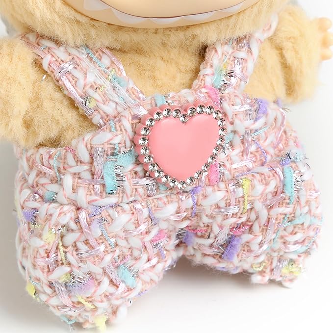 Premium Doll Clothes for Labubu - Luxury Chic Style Set for 17cm Dolls, Doll Outfit for Display, Collectors, Gift - Cute Miniature Fashion Accessories - Pink Jumpsuit (Clothes Only)