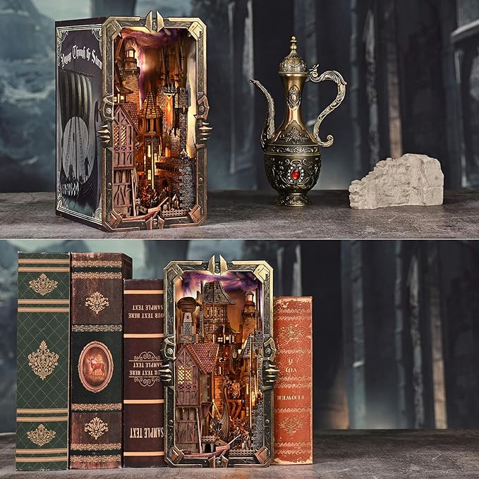 Viking Book Nook Kit - DIY Miniature House Dollhouse Kit for Adults Teens, Booknook Tiny House Bookshelf Insert Decor 3D Wooden Puzzle, Gifts for Family, Friends (Voyage Through The Storm)