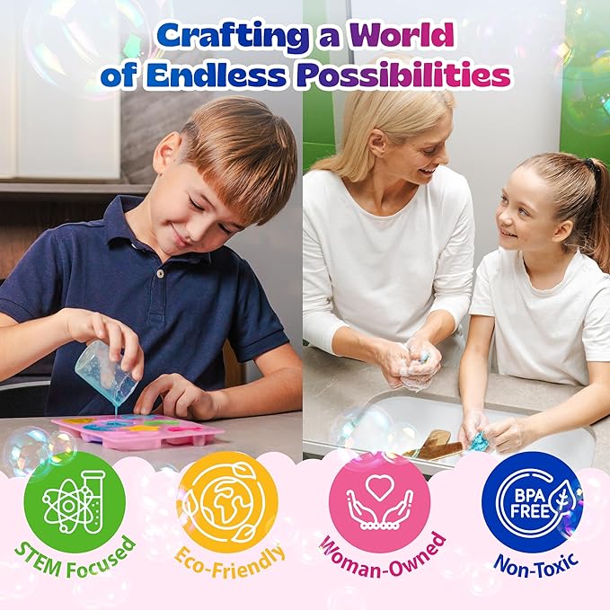 Pinwheel Crafts DIY Soap Making Kit for Kids Ages 5 6 7 8-12+ with Molds, Scents, Dye, Glitter, Foaming Net - Unicorn Soap Making Kits for Adults Beginners Great for Science Projects and Crafts