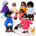 Skylety 10 Pcs Wooden Dollhouse Set of Mini People Figures Dollhouse Dolls Wooden Doll Play Figures Accessories(Cute Style)