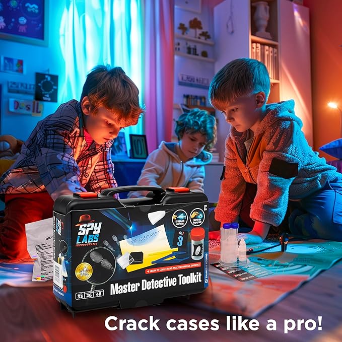 Spy Labs Master Detective Toolkit V2 | Forensic Science Kit | Gather & Document Evidence, Play | Fingerprints, Footprints, Tire Tracks | 32-Page Experiment Storybook