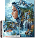 Fantasy Women Jigsaw Puzzle 1000 Pieces for Adults 27 x 20 Inches HD Quality Puzzles for Families,Landscape Earth Puzzle Gift Perfect for Party Game Gifts
