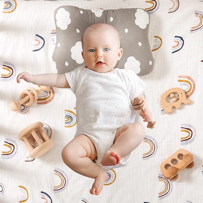 Organic Wooden Baby Rattle Toy Montessori Rattle Roller Waldorf Inspired Grasping Toddler Toys