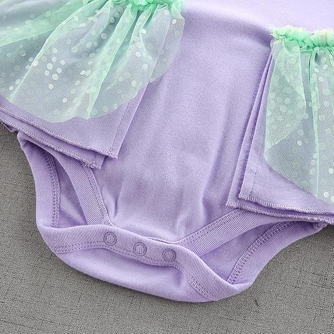 Dressy Daisy Princess Onesie Romper Fancy Dress Costume Halloween Birthday Bodysuit Outfit with Headband for Infant Baby Girl