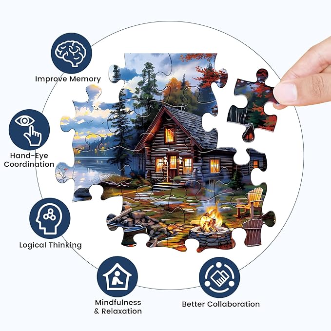 Puzzles for Adults 500 Pieces Puzzle Coutryside Jigsaw Puzzles for Adults Kids Autumn Puzzles Family Challenging Games Great Gift Unique Brain Teaser for Puzzle Enthusiasts, 20.5 x 15in