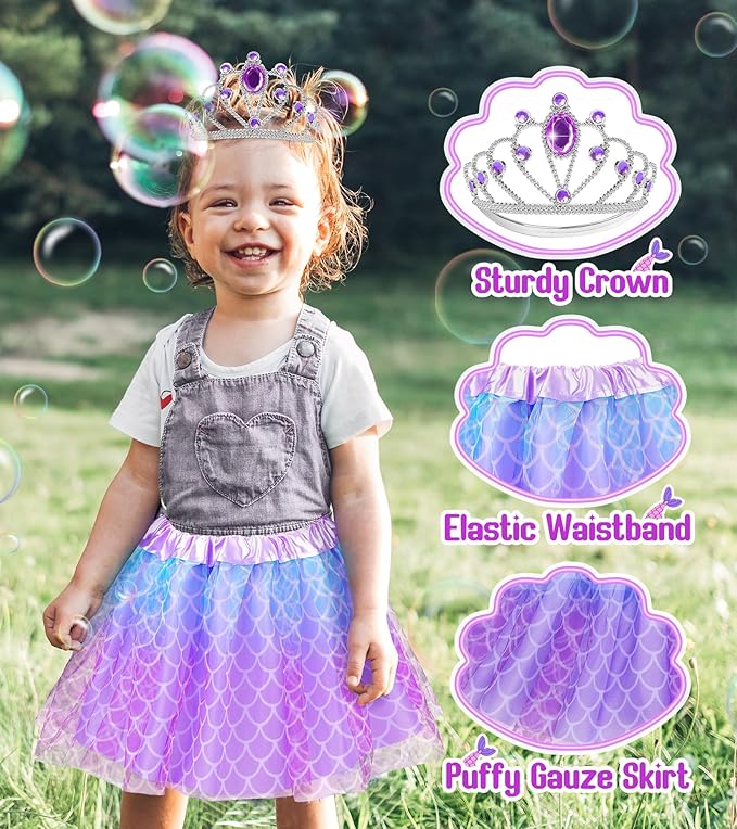 Princess Dress Up Shoes Set, Girls Dress Up Toys, Jewelry Boutique Necklace Earrings Crown, Princess Dresses Role Pretend Play Gifts Princess Toys for Girls Aged 3 4 5 6 Years Old