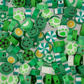 120pcs John Bead 9mm Assorted Green Polymer Clay Craft Beads for Jewelry Bracelet Making