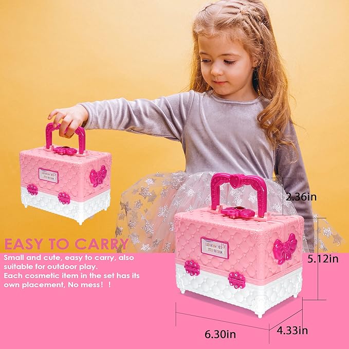Kids Makeup Sets for Girls - 54 PCS Girl Toys, Washable Makeup for Kids 8-12, Maquillaje para Niñas, Play Makeup Set for Kid 3-5, Non Toxic Girls Makeup Sets, Princess Stuff Girl Birthday Gift(Pink)