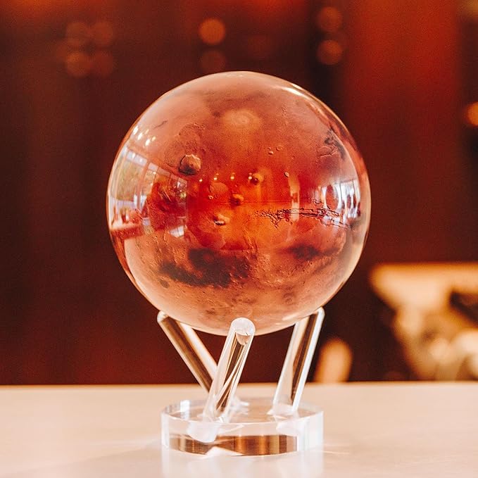 MOVA Mars Globe – 6” Rotating Planet Model for Space Decor and Astronomy Gifts | Solar-Powered Motion | No Batteries or Cords Needed