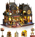 Miniature Dollhouse Kits, Tiny House Kit and Light, Doll House Kits for Adults to Building, Unique Gift for Birthday Christmas Day, Time Castle