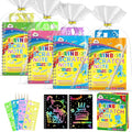 ZMLM Scratch Art Party Favors: 4 Pcs Birthday Gifts Goodie Bags Stuffers Rainbow Scratch Paper Craft Notebooks for Kids 4-8 Classroom Prize Students End School Supplies Toy Girls Boys Return Gift
