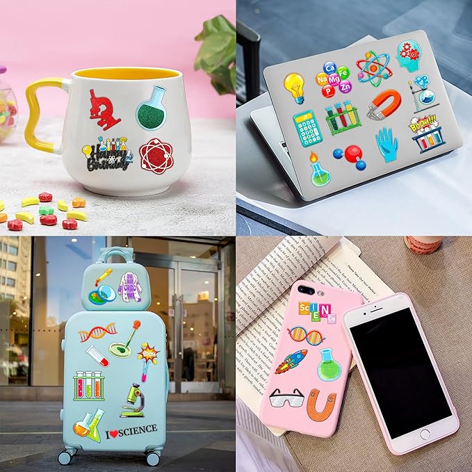 96PCS Funny Science Temporary Tattoos Mad Scientist Laboratory Themed Birthday Party Decorations Favors Supplies Decor Math Chemistry Experiment Tattoo Stickers Gifts For Kids Boys Girls School Prizes