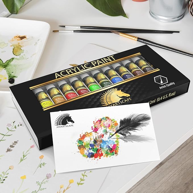 MyArtscape Acrylic Paint Set - 12 x 12ml Tubes - Lightfast - Heavy Body
