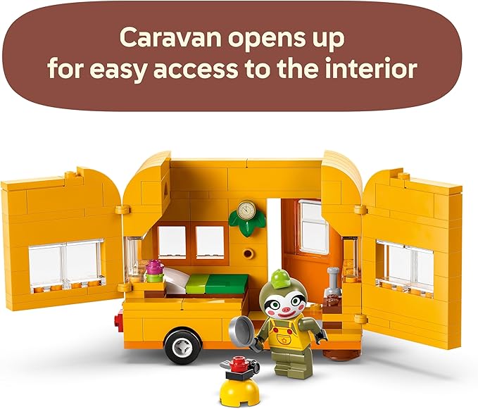 LEGO Animal Crossing Leif's Caravan & Garden Shop Building Toy - Gift for Birthdays - Animal Crossing Toy Figure and Playset for Kids, Girls and Boys, Ages 7+ - 77054