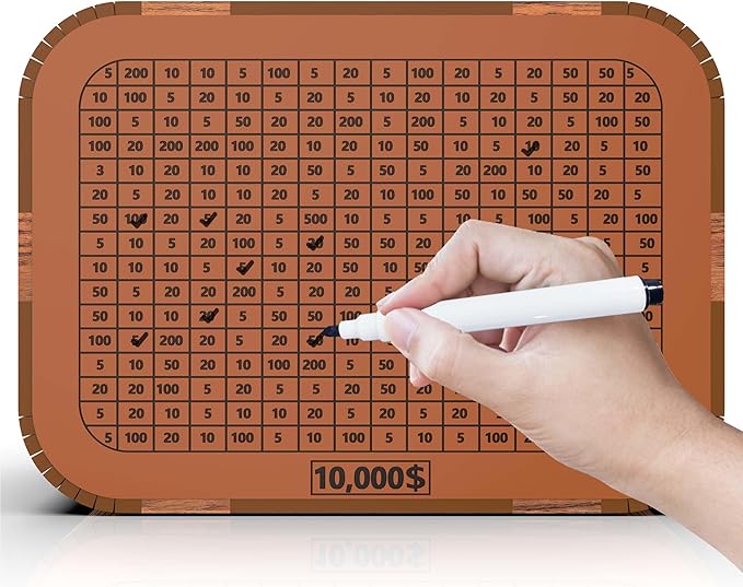 Money Saving Box, Cash Vault Wooden Savings Challenge Box for 10,000 5000 3000 1000 Dollar Target, DIY Puzzle Cash Saver Box Reusable Money Box with Counter Coin Bank for Adults Kids Boys Girls