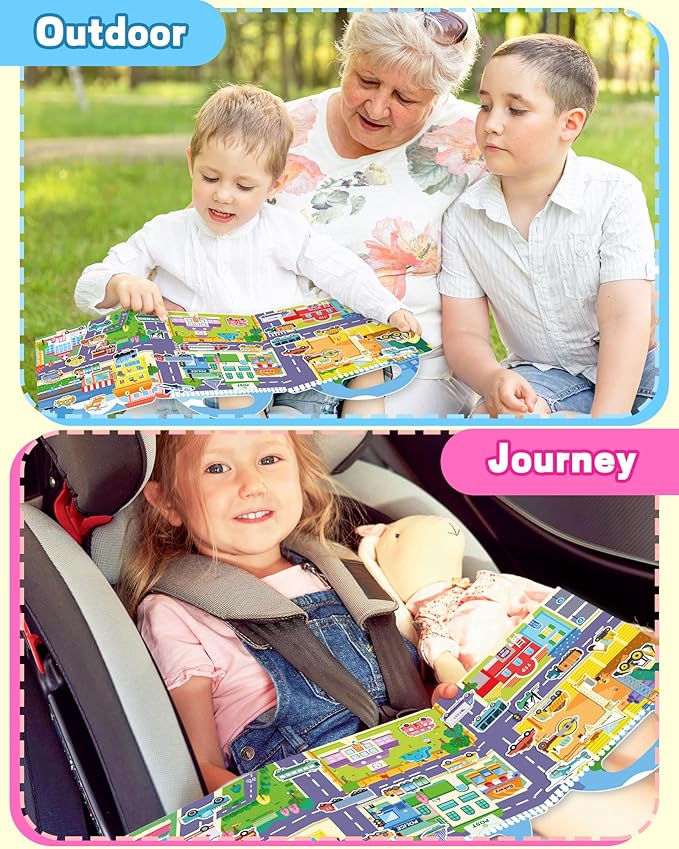 Reusable Sticker Book for Toddlers 2-4 Years, Stickers for Kids, Toddler Craft Activities, Toddler Travel Toys Ages 2+ Boy Girl Birthday Gifts