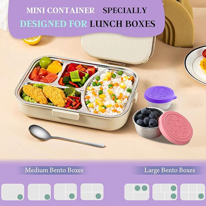 6x1.6 Oz Salad Dressing Containers With Lids, Small Leakproof Reusable Stainless Steel Salad Dressing Container To Go For Lunch Boxes,Sauce containers, Picnics,Travel Meal Prep And Kitchen Storage.