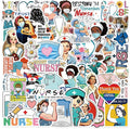 Nurse Stickers 100Pcs, Vinyl Waterproof Funny Nurse Decals for Decals Laptop Notebook Water Bottles Nurses Week Appreciation Gifts Bulk Nursing School White Angels Accessories