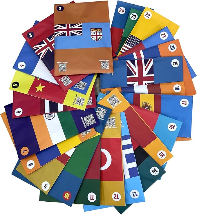 My World Advent Calendar 2025 - visit 24 countries, explore different cultures, create original Arts & Crafts from each country! Ages 9+ Includes a Printed Guide. Ages 9+