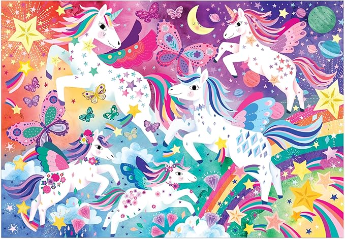 Mudpuppy Unicorn Magic – 100 Piece Jigsaw Puzzle with Colorful and Fun Illustrations of Sparkling Unicorns for Children Ages 5 and Up