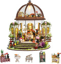 DIY Miniature House Kit,Tiny House Hanging Garden with Furniture & LED,DIY Dollhouse Miniature Kit for Adults Teen,Mini House Building kit,3D Wooden Craft Mini Model Kit,Birthday Gifts Home Decor
