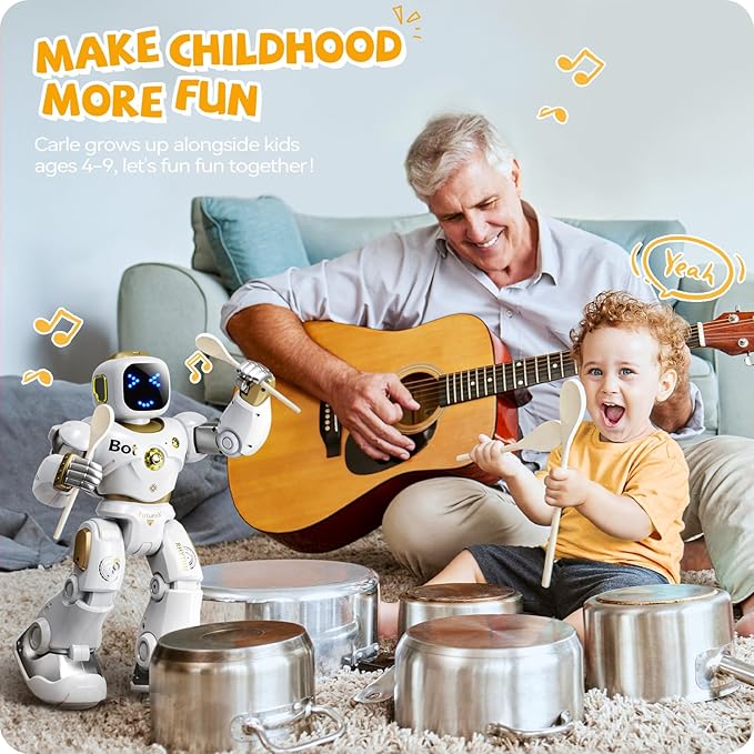 Ruko 1088 Smart Robot for Kids, Large Programmable Interactive STEM RC Robot, Voice Control and App Control, Gifts for Boys and Girls 4 5 6 7 8 9, Gold