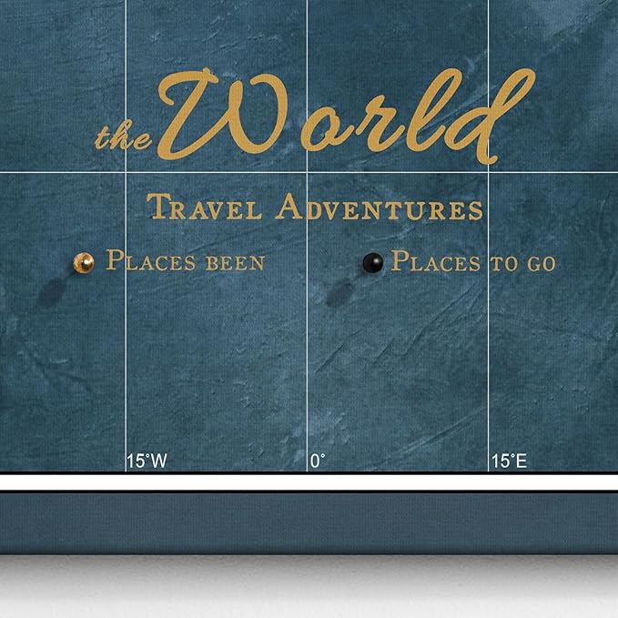 Canvas World Map with Cork Pin Board - English Lettering - Decorative Wall Decoration for All Rooms - Canvas Pictures with World Map Motif (70x50 cm, Pattern 19)