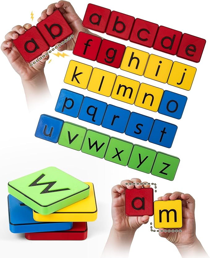 Learn Your Lowercase! Self-Correcting Magnetic Alphabet Lowercase Letters – Helps Young Learners Learn The Basics and More – Educational Toy Set of Magnetic Letters for Early Learning