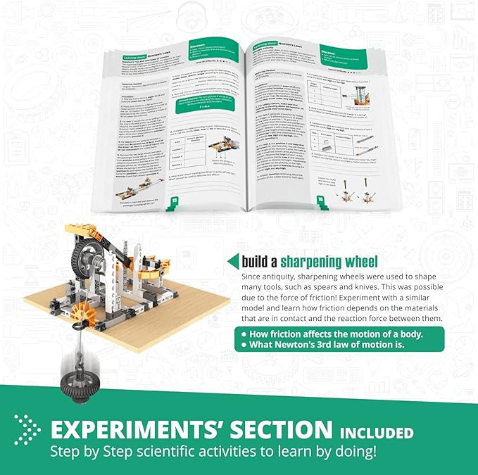Engino STEM Toys, Physics Laws: Inertia, Friction & Circular Motion, Engineering Kit for Kids 9+, Creative STEM Projects, Gifts for Boys & Girls, Building Toys (6 Model Options)