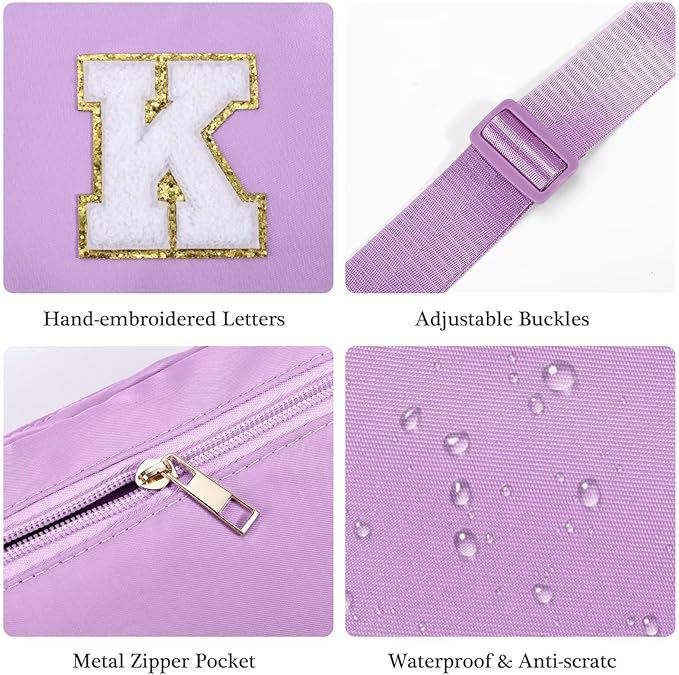 YOOLIFE Graduation Gifts for Girls Teen Girls - Initial Crossbody Bag for Girls Teens Belt Bag Fanny Pack, Personalized Preppy Stuff Dance Gifts for Teen Girls Kids, Birthday Gifts for Girls